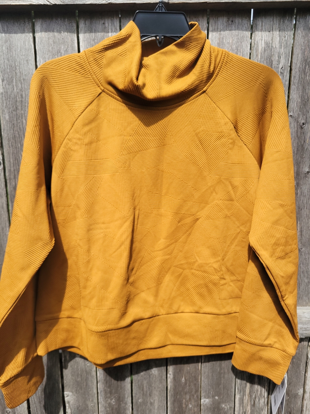 Cowlneck Active top in Mustard Yellow - Women's Active Pullover